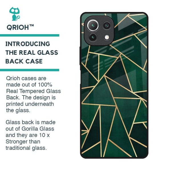 Abstract Green Glass Case For Mi 11 Lite Online Sale