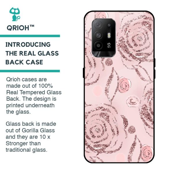 Shimmer Roses Glass case for Oppo F19 Pro Plus Hot on Sale