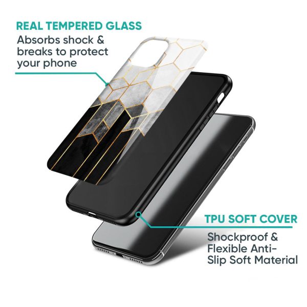 Tricolor Pattern Glass Case for iPhone 13 mini For Cheap