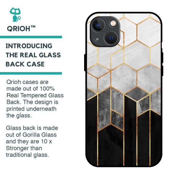 Tricolor Pattern Glass Case for iPhone 13 mini For Cheap