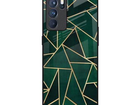 Abstract Green Glass Case For Oppo Reno6 Pro Sale