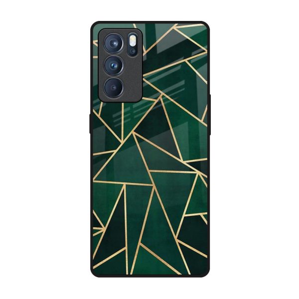 Abstract Green Glass Case For Oppo Reno6 Pro Sale