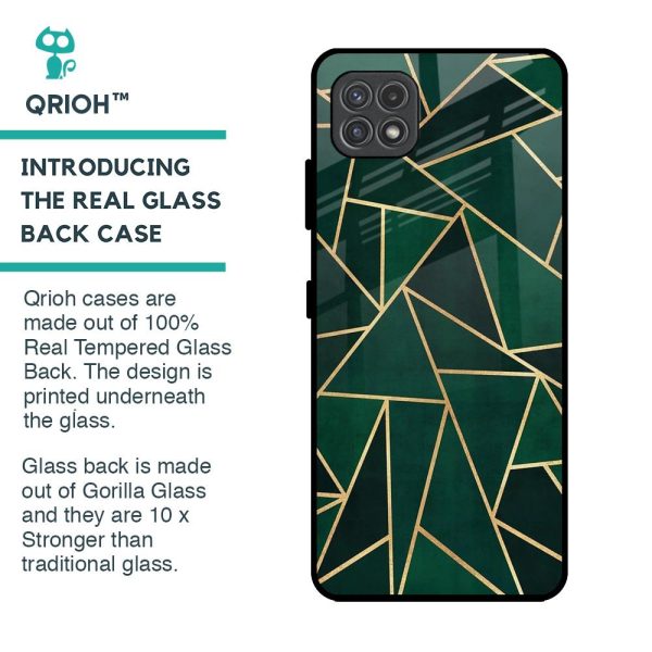 Abstract Green Glass Case For Samsung Galaxy A22 5G For Cheap