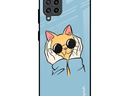 Adorable Cute Kitty Glass Case For Samsung Galaxy F22 on Sale