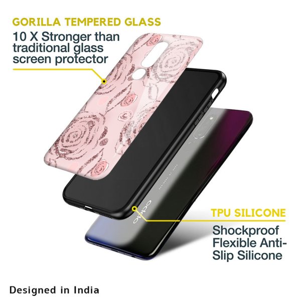 Shimmer Roses Glass case for Oppo F19 Pro Plus Hot on Sale