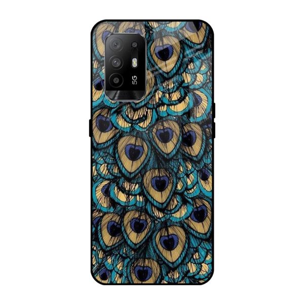 Peacock Feathers Glass case for Oppo F19 Pro Plus For Sale