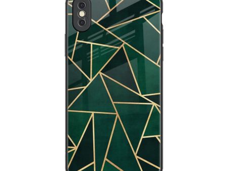 Abstract Green Glass Case For iPhone XS Max Fashion