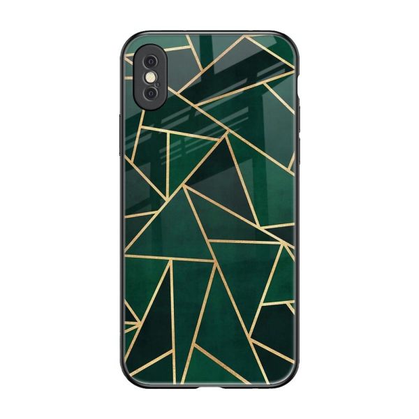 Abstract Green Glass Case For iPhone XS Max Fashion