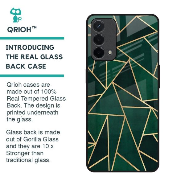 Abstract Green Glass Case For Oppo F19 Online now