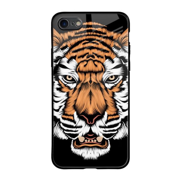 Angry Tiger Glass Case For iPhone 8 For Cheap