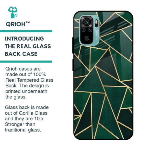 Abstract Green Glass Case For Mi Redmi Note 10 Cheap