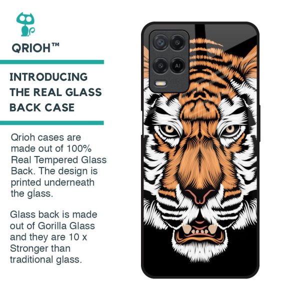 Angry Tiger Glass Case For Oppo A54 Online Hot Sale