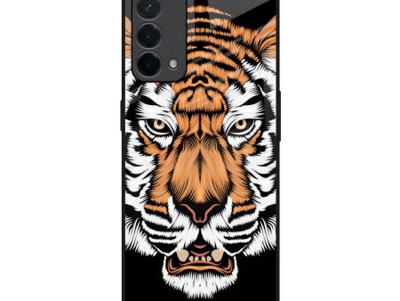 Angry Tiger Glass Case For Oppo A74 Online Hot Sale