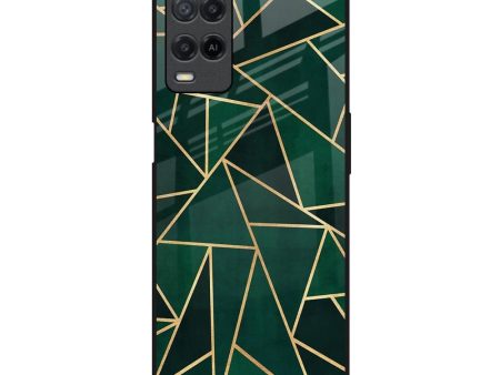 Abstract Green Glass Case For Oppo A54 For Cheap