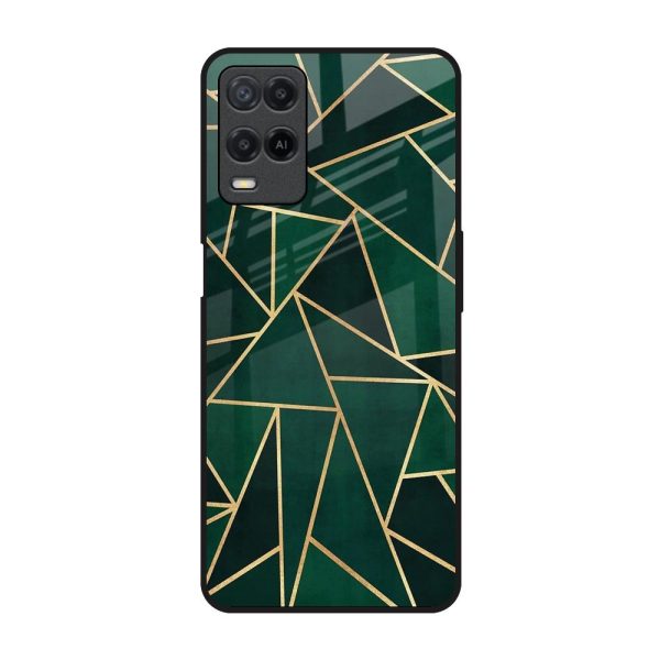 Abstract Green Glass Case For Oppo A54 For Cheap