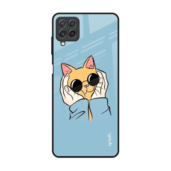 Adorable Cute Kitty Glass Case For Samsung Galaxy A22 Online