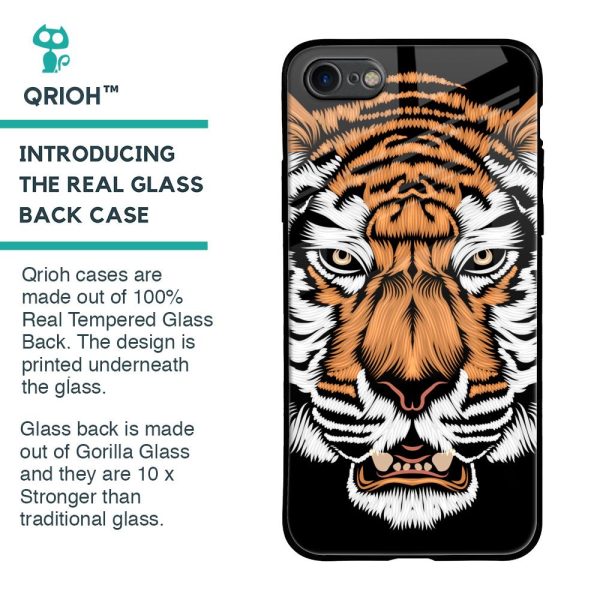 Angry Tiger Glass Case For iPhone 8 For Cheap