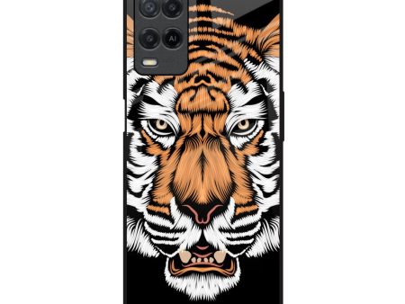 Angry Tiger Glass Case For Oppo A54 Online Hot Sale