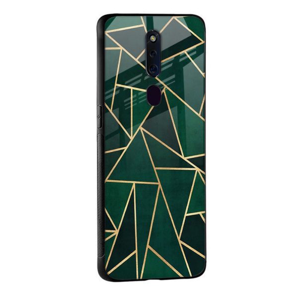 Abstract Green Glass Case For Oppo F11 Pro Online Sale