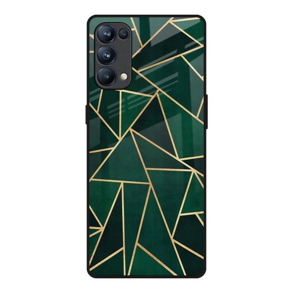 Abstract Green Glass Case For Oppo Reno5 Pro on Sale