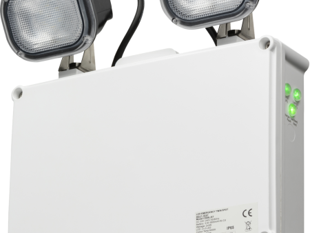 Knightsbridge EMTWINST 230V IP65 2 x 3W LED Twin Emergency Spotlight - Self Test Online now